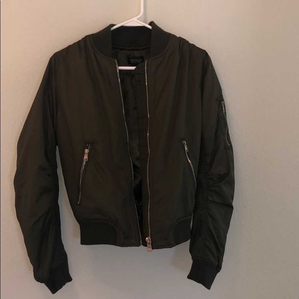 Topshop army green bomber jacket